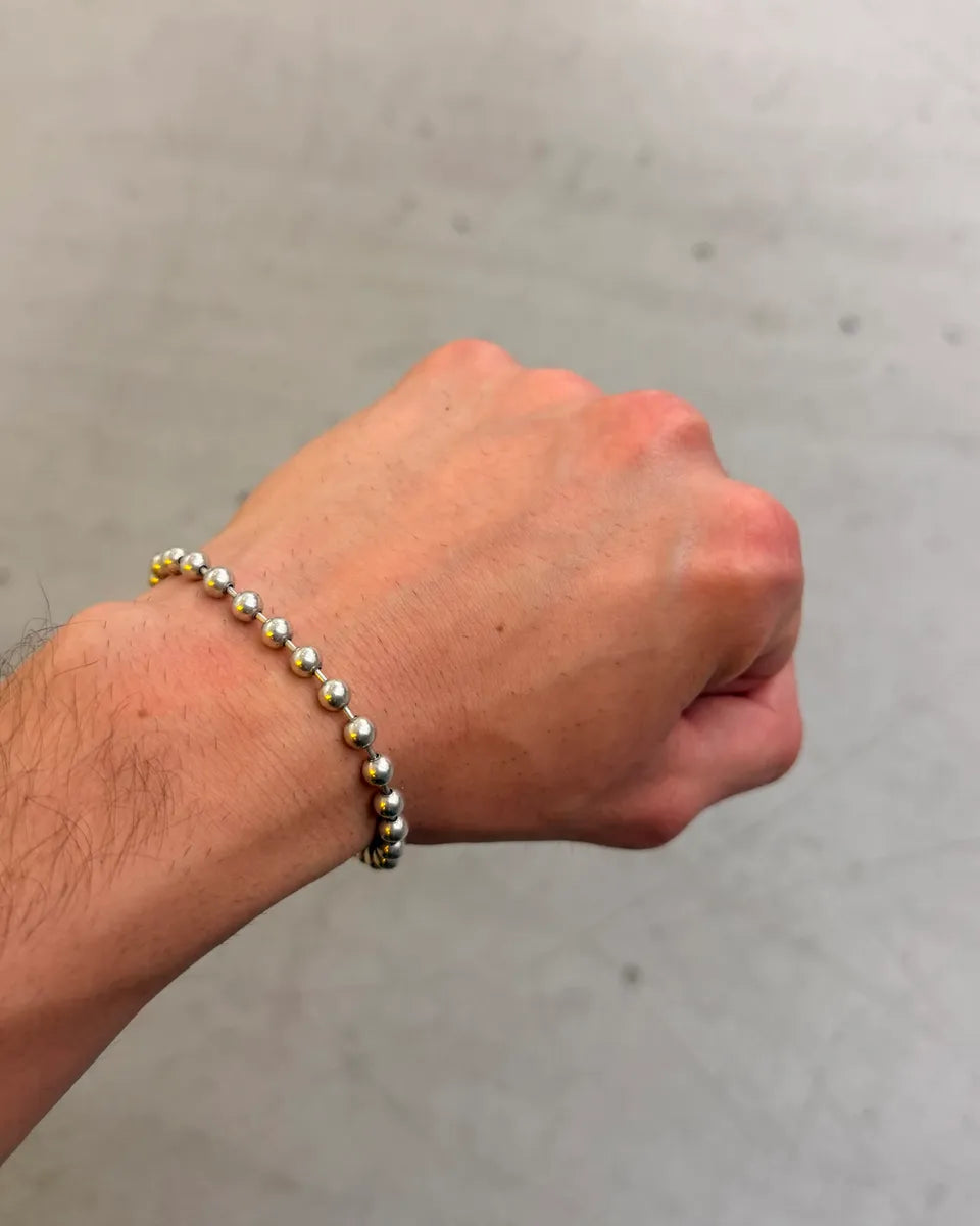 Gucci Silver Sterling Silver Beaded Toggle Anchor Chain Bracelet RymYQIi 0