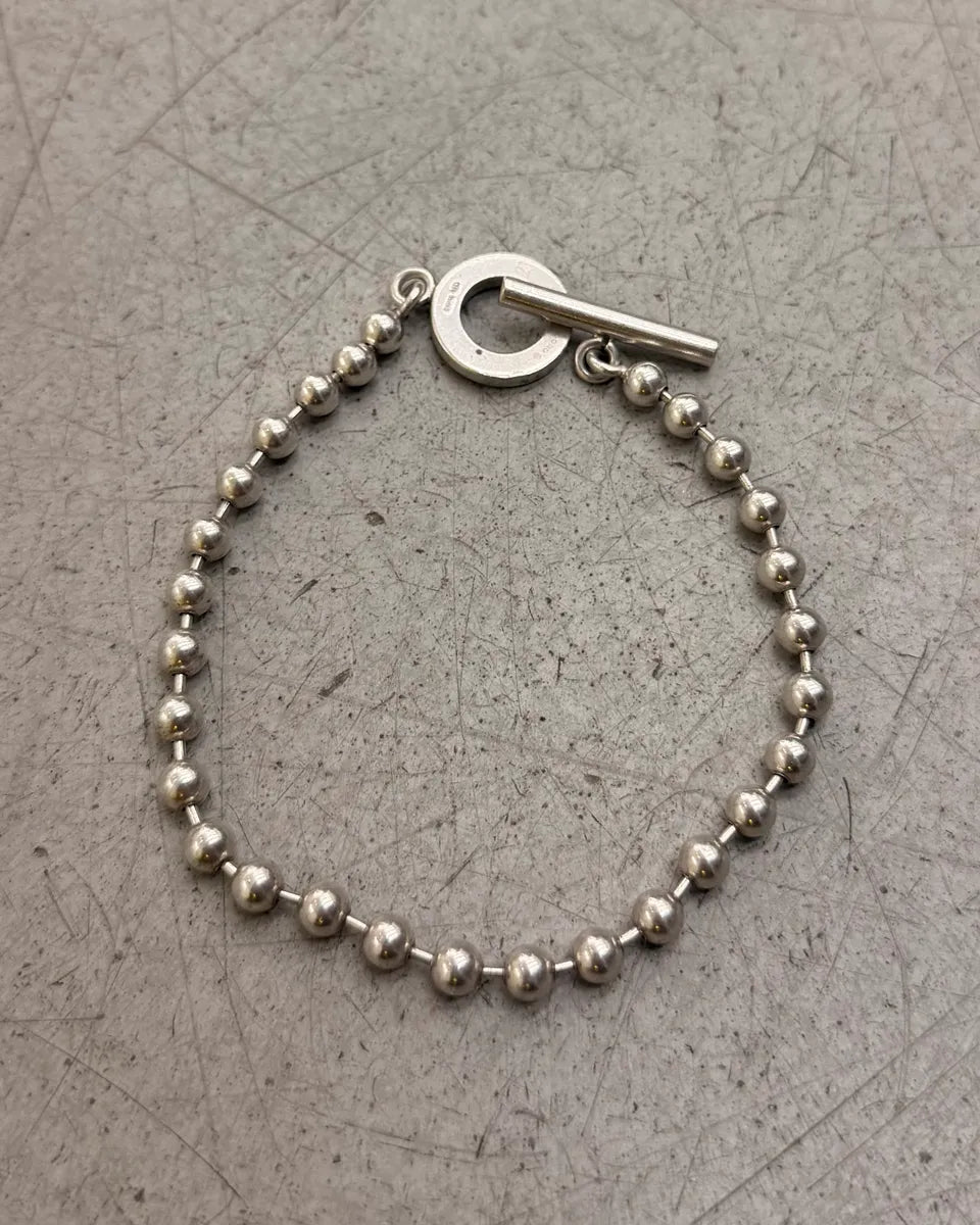 Gucci Silver Sterling Silver Beaded Toggle Anchor Chain Bracelet RymYQIi 2