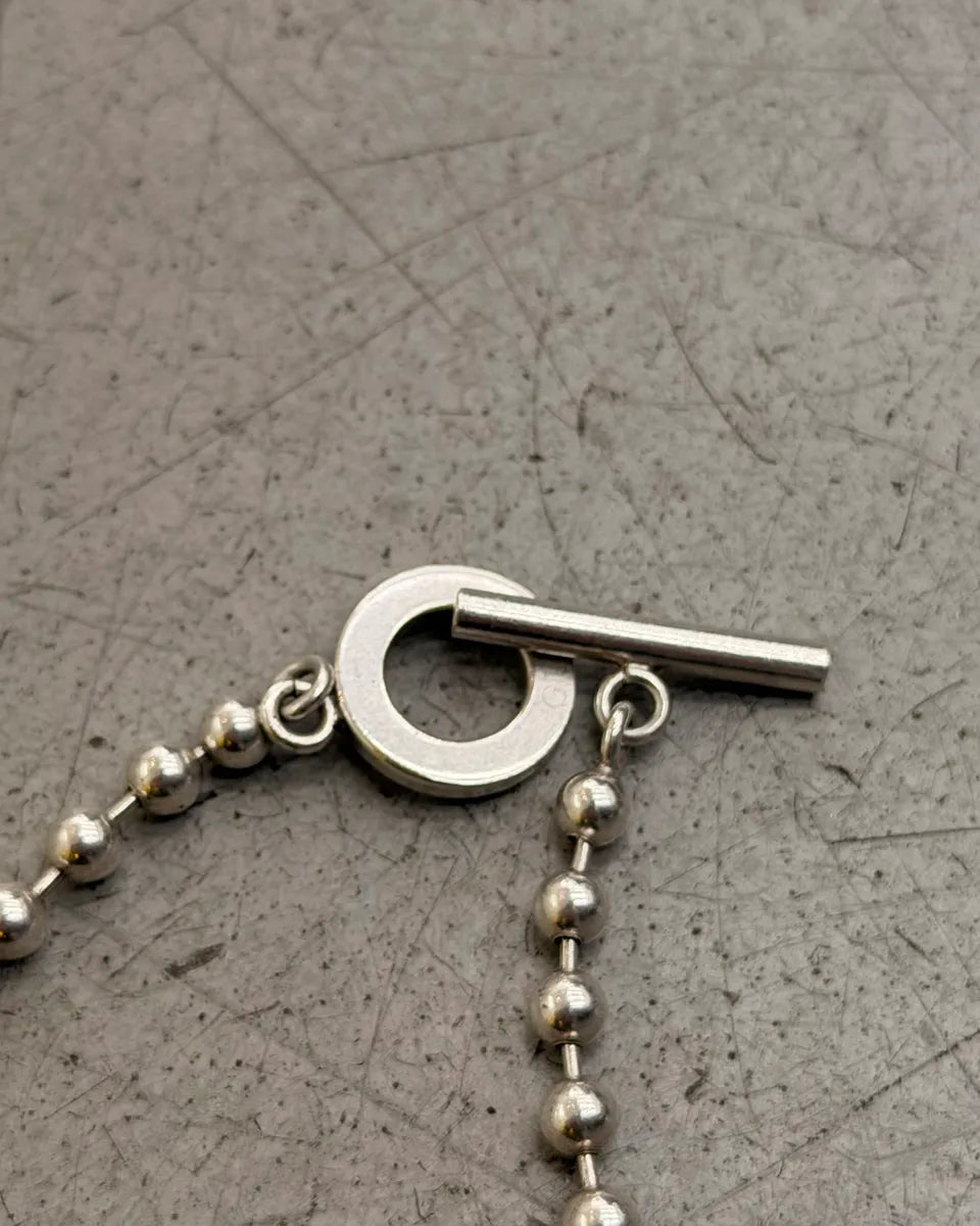 Gucci Silver Sterling Silver Beaded Toggle Anchor Chain Bracelet RymYQIi 6