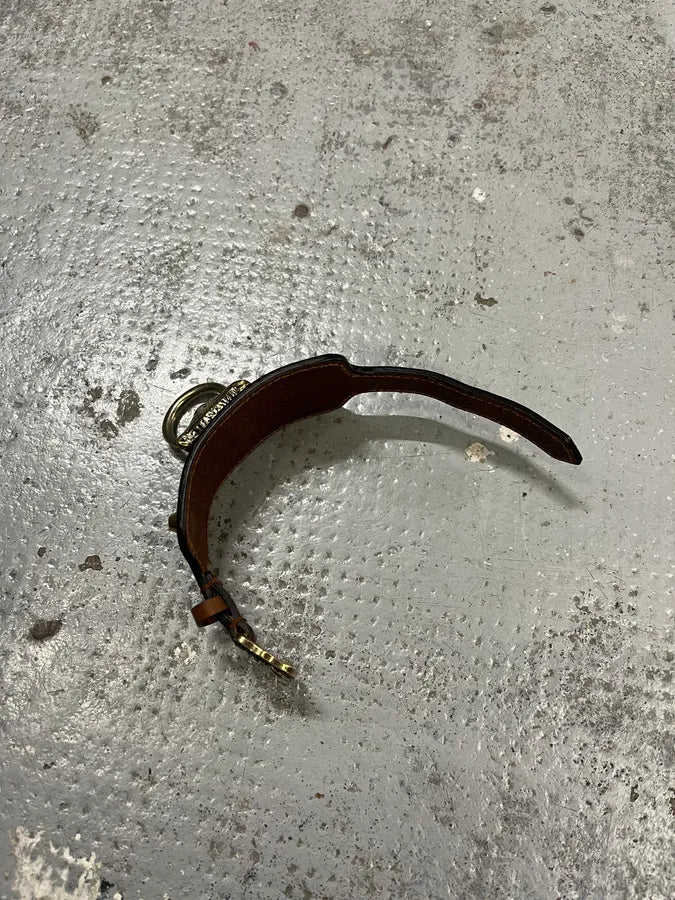 Gucci Silver Tiger Head Brown Leather Bracelet AXNkOBU 7