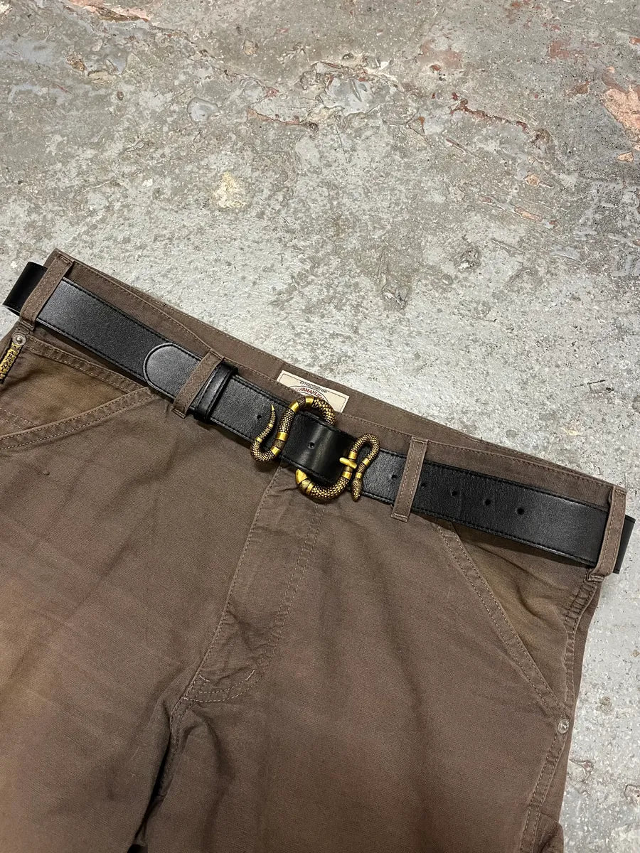 Gucci Snake Black Leather Belt (OS) srGBQiA 0