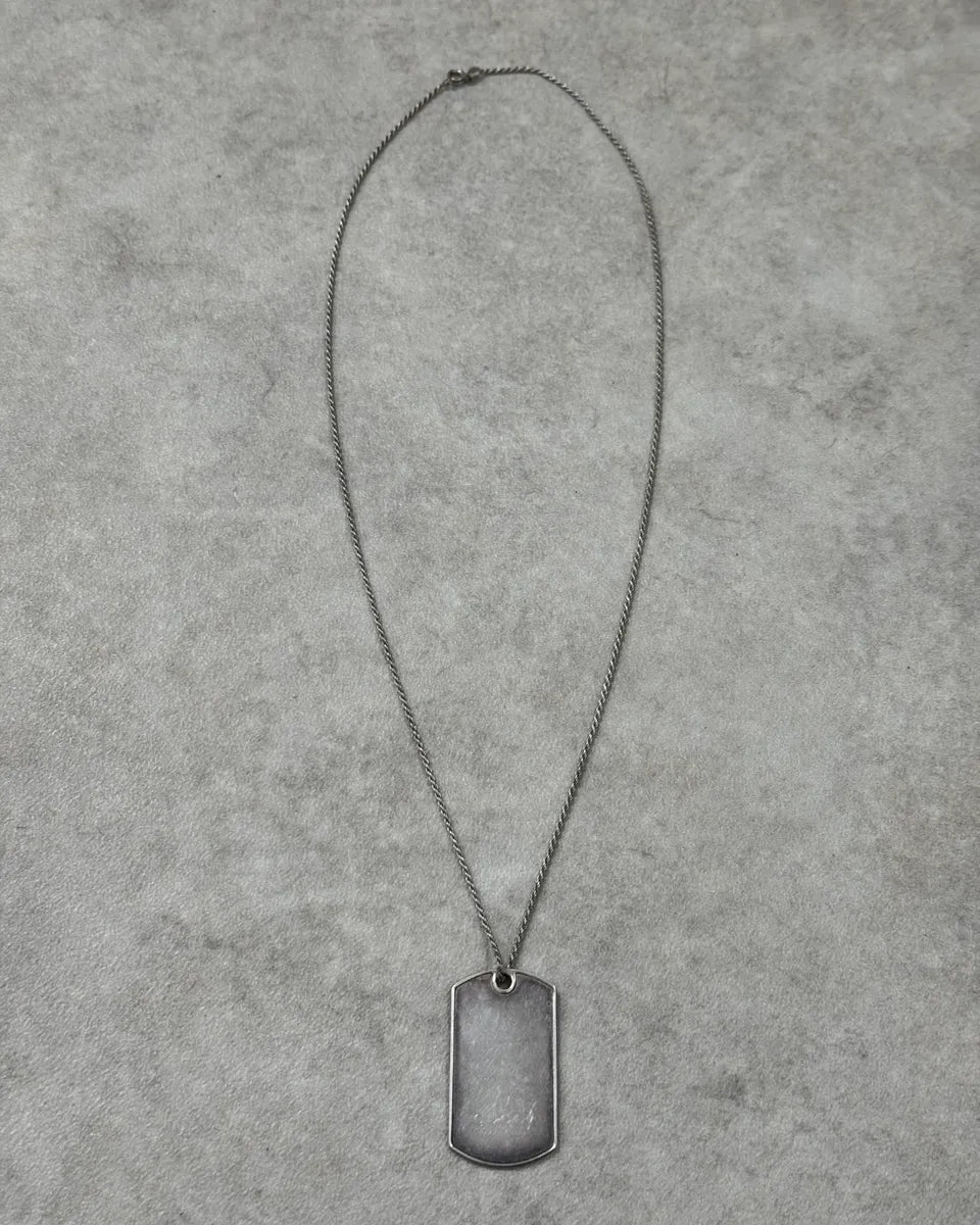 Gucci Steel Metal Dog Tag Necklace MbkOzEF 0
