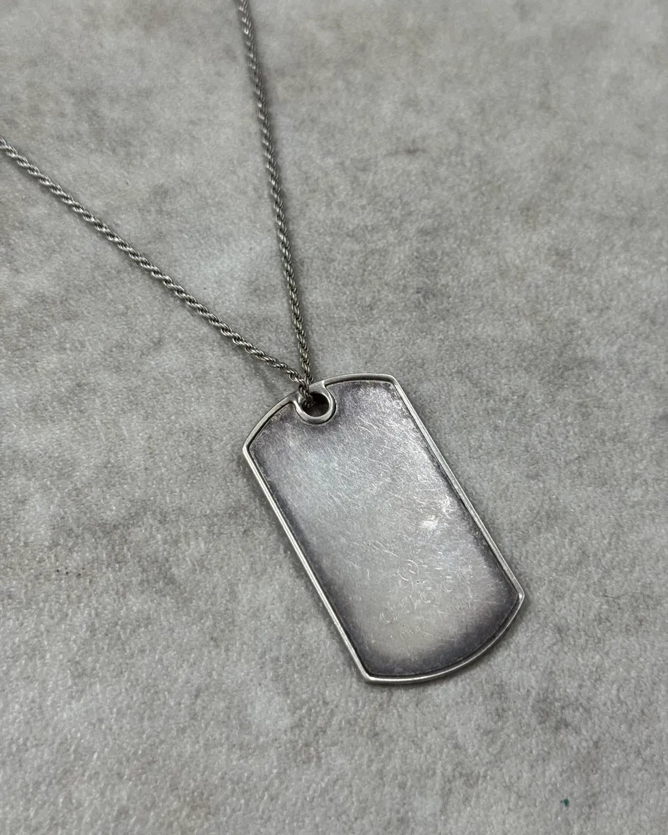 Gucci Steel Metal Dog Tag Necklace MbkOzEF 2
