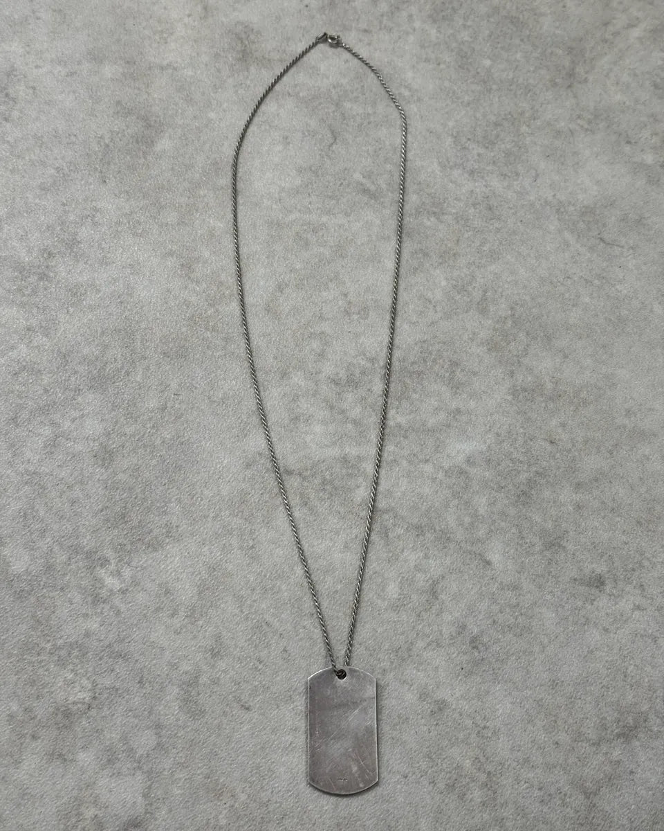 Gucci Steel Metal Dog Tag Necklace MbkOzEF 4