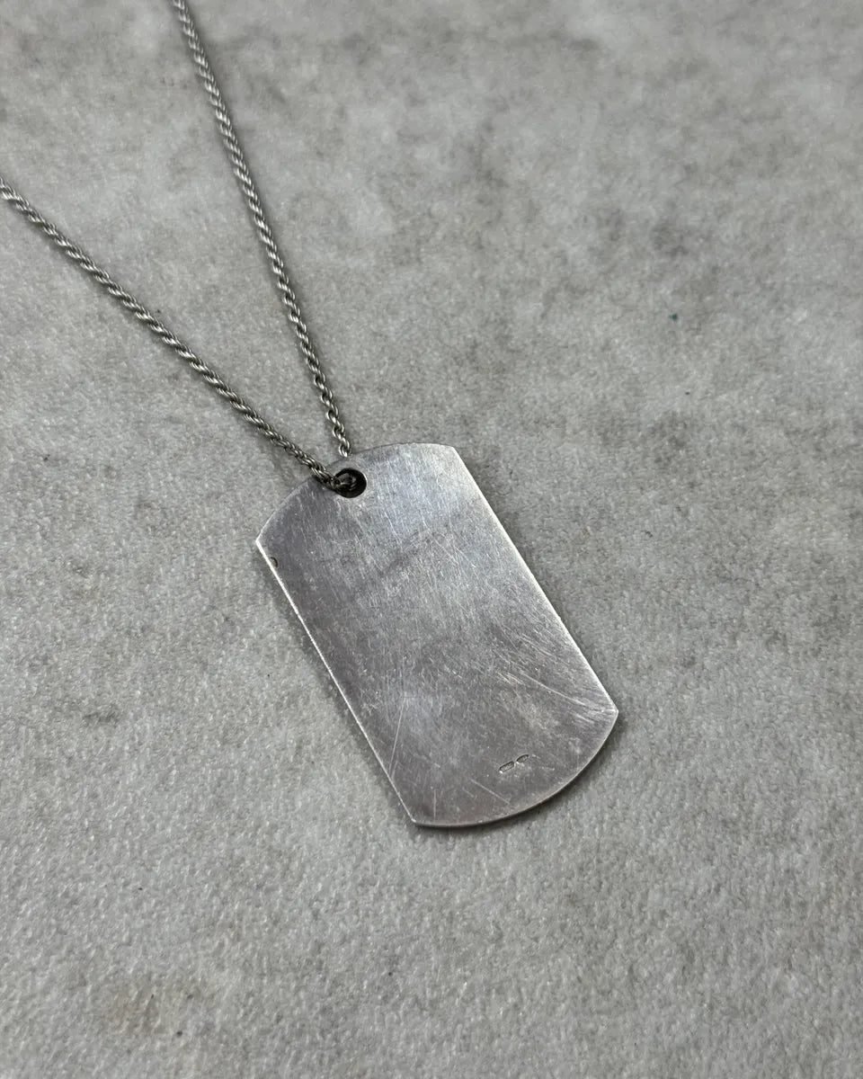 Gucci Steel Metal Dog Tag Necklace MbkOzEF 5