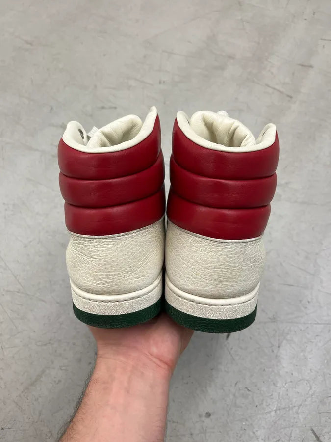 Gucci Stripe White & Red Leather High Sneakers JYlWdRh 4