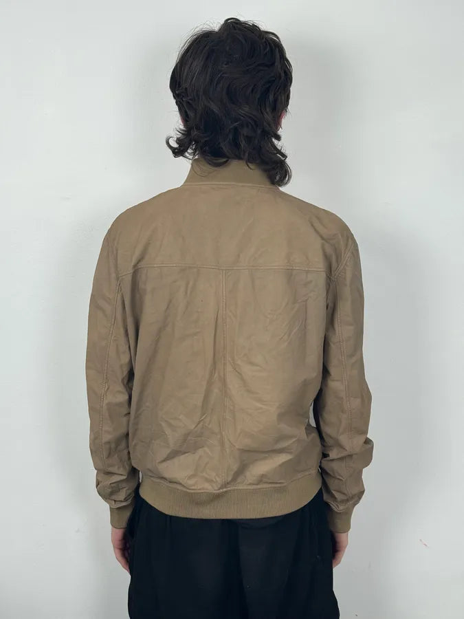2000s Gucci Beige Leather Bomber Jacket CBPZdqM 2