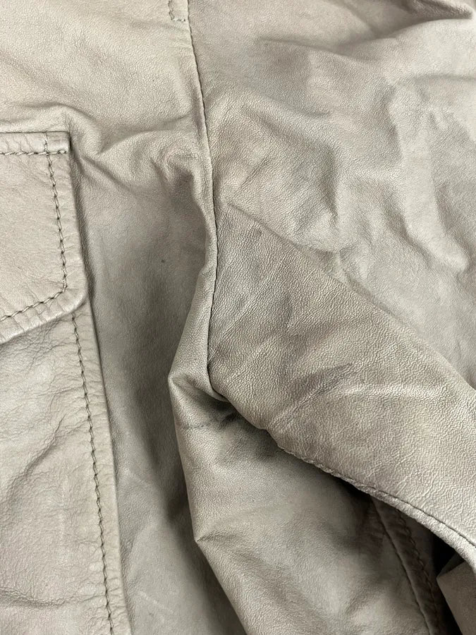 2000s Gucci Beige Leather Bomber Jacket CBPZdqM 8