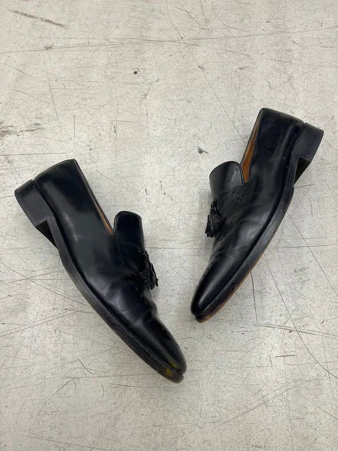 Gucci Tassel Black Leather Loafer Shoes NNcbfwb 1