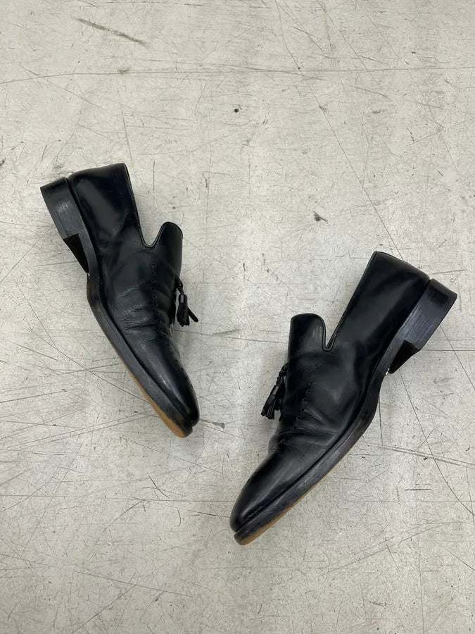 Gucci Tassel Black Leather Loafer Shoes NNcbfwb 2