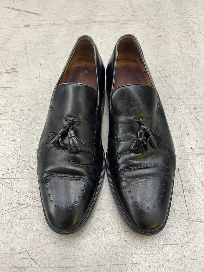 Gucci Tassel Black Leather Loafer Shoes NNcbfwb 3