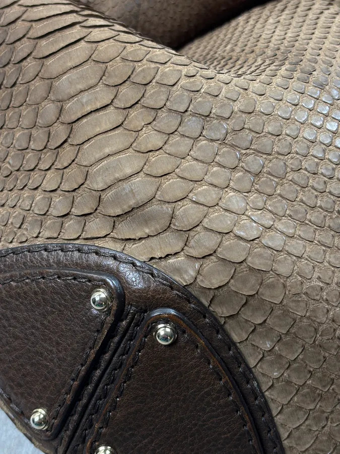 2000s Gucci Brown Python Leather Bamboo Indy Bag by Frida Giannini aNImhgE 10