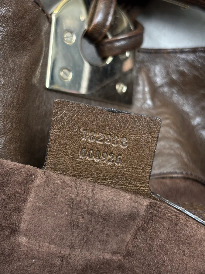 2000s Gucci Brown Python Leather Bamboo Indy Bag by Frida Giannini aNImhgE 21
