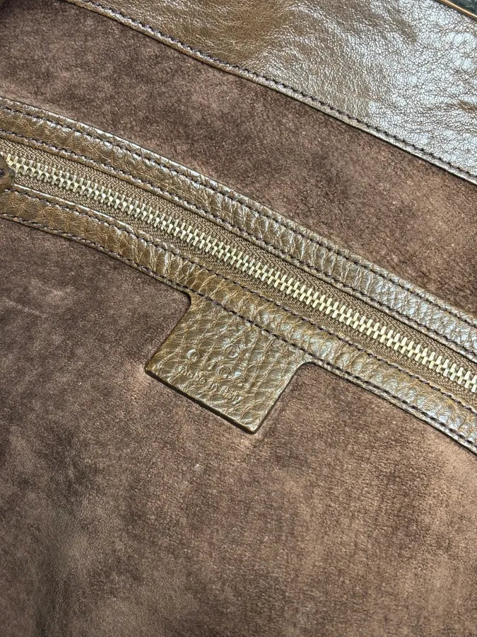 2000s Gucci Brown Python Leather Bamboo Indy Bag by Frida Giannini aNImhgE 22