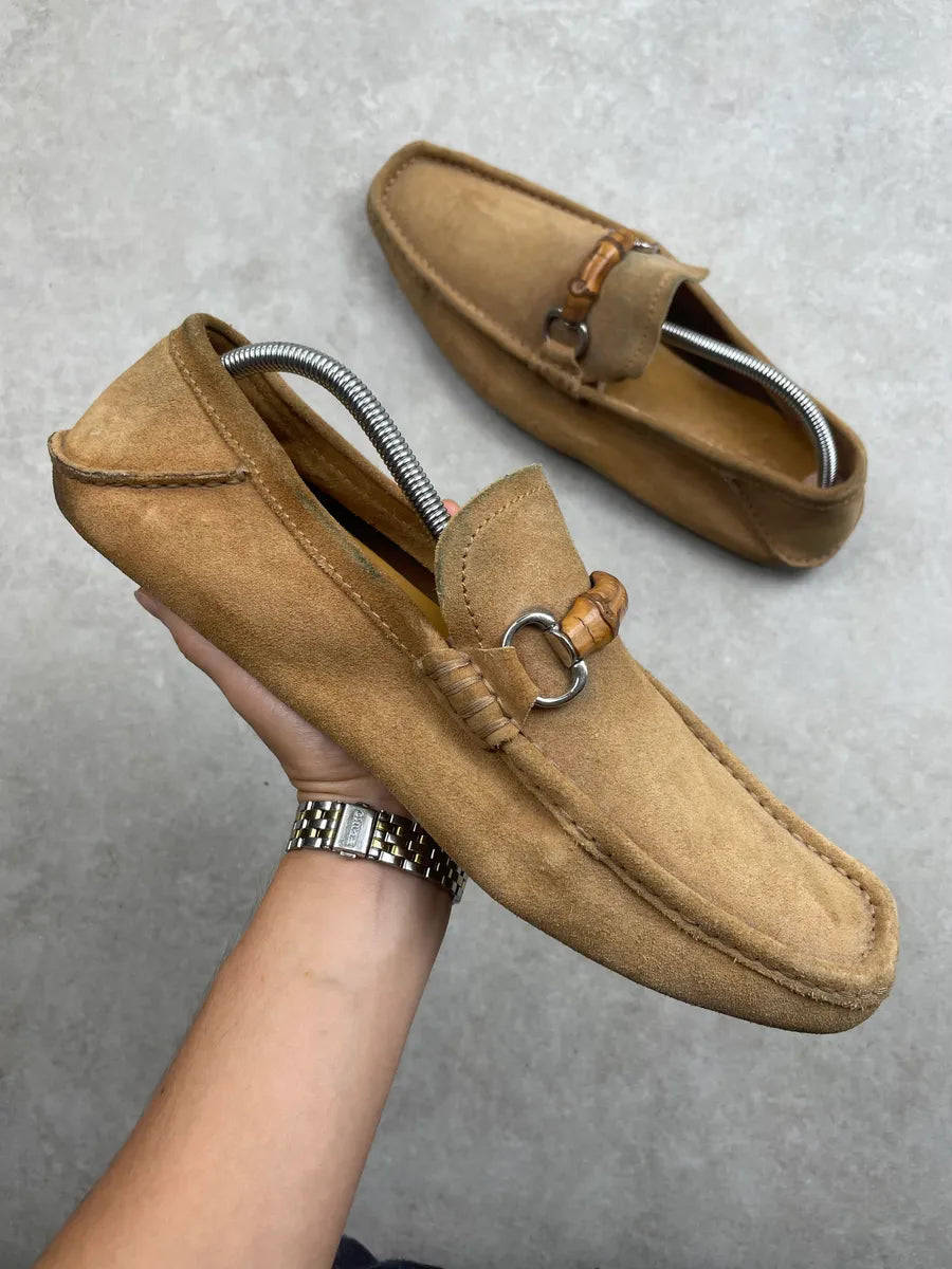 AW2002 Gucci Taupe Suede Horsebit Loafer Shoes by Tom Ford JQddiJx 0