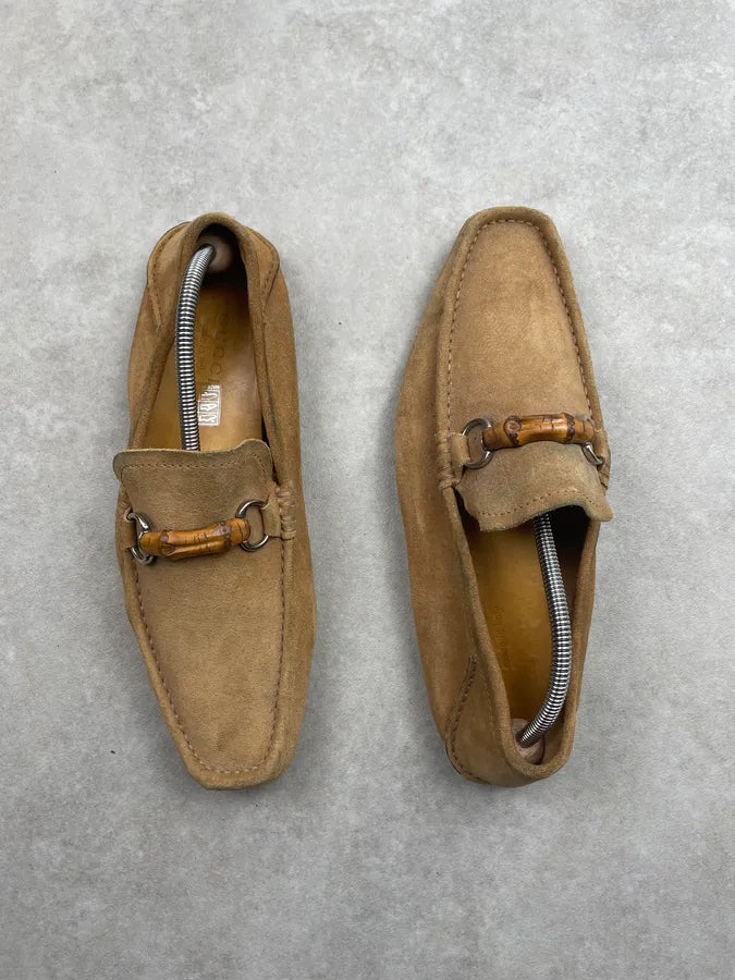 AW2002 Gucci Taupe Suede Horsebit Loafer Shoes by Tom Ford JQddiJx 4