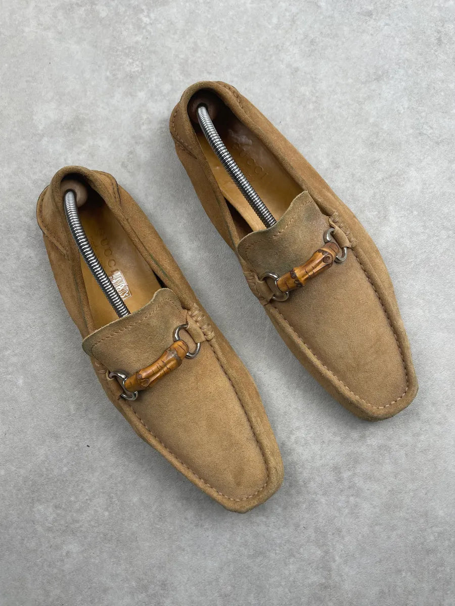 AW2002 Gucci Taupe Suede Horsebit Loafer Shoes by Tom Ford JQddiJx 2