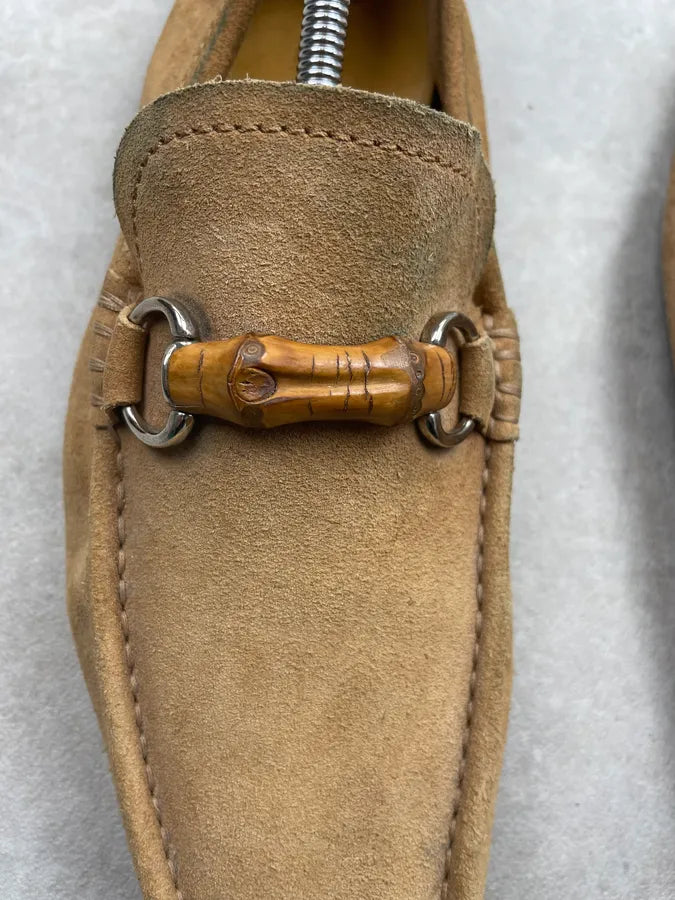 AW2002 Gucci Taupe Suede Horsebit Loafer Shoes by Tom Ford JQddiJx 5