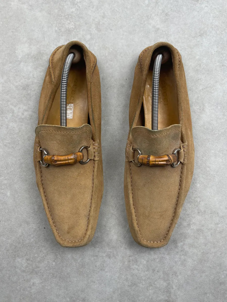 AW2002 Gucci Taupe Suede Horsebit Loafer Shoes by Tom Ford JQddiJx 1