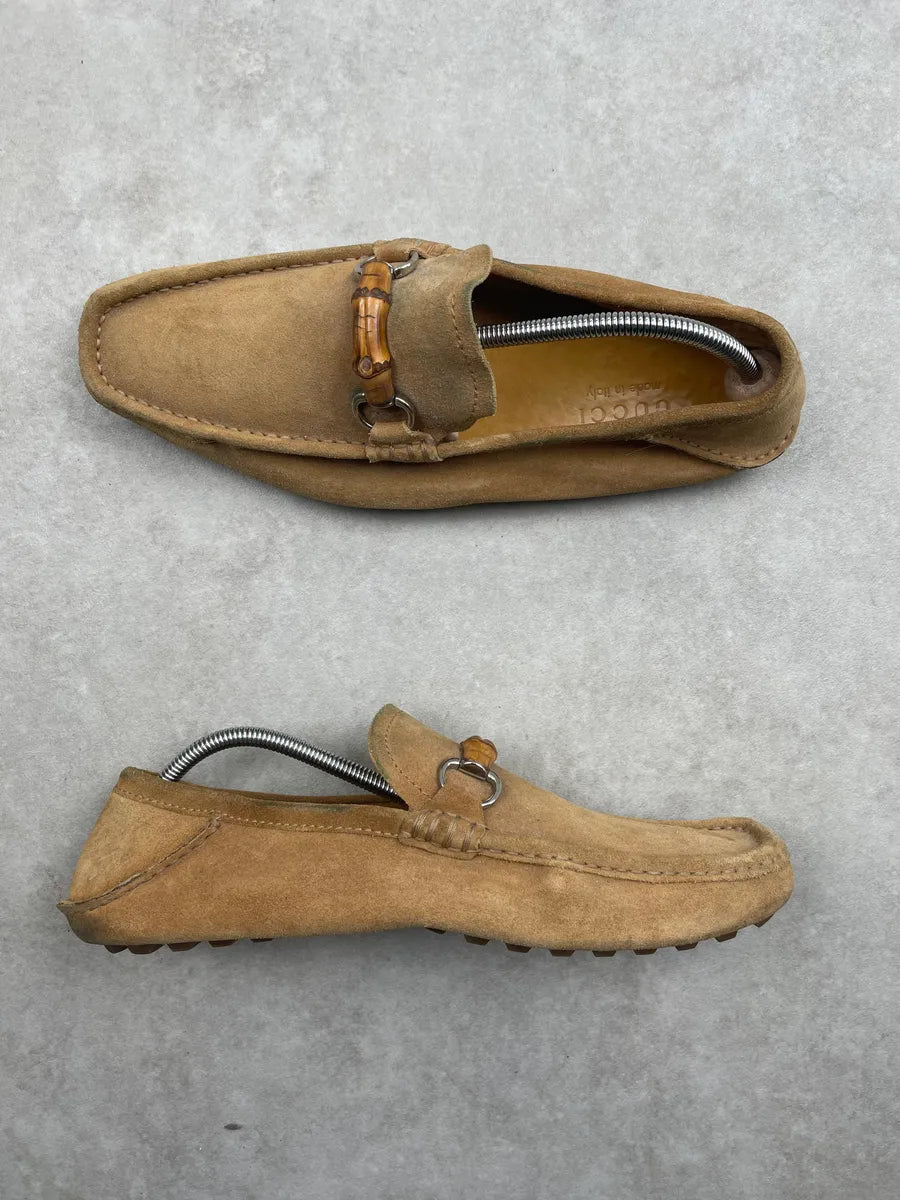AW2002 Gucci Taupe Suede Horsebit Loafer Shoes by Tom Ford JQddiJx 3