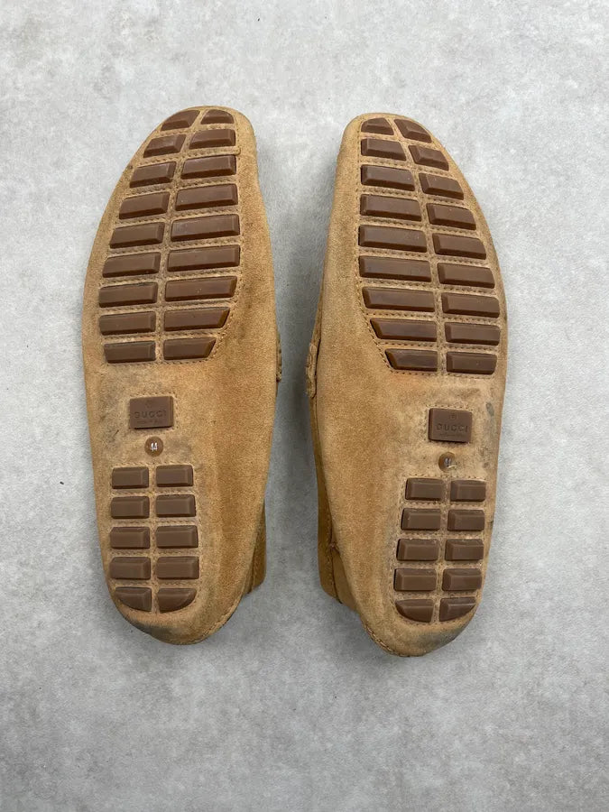AW2002 Gucci Taupe Suede Horsebit Loafer Shoes by Tom Ford JQddiJx 6