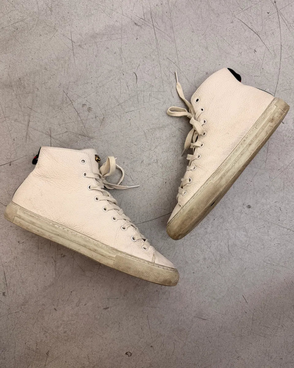 Gucci Tiger Embroidered White High Sneakers CsRiCfp 4