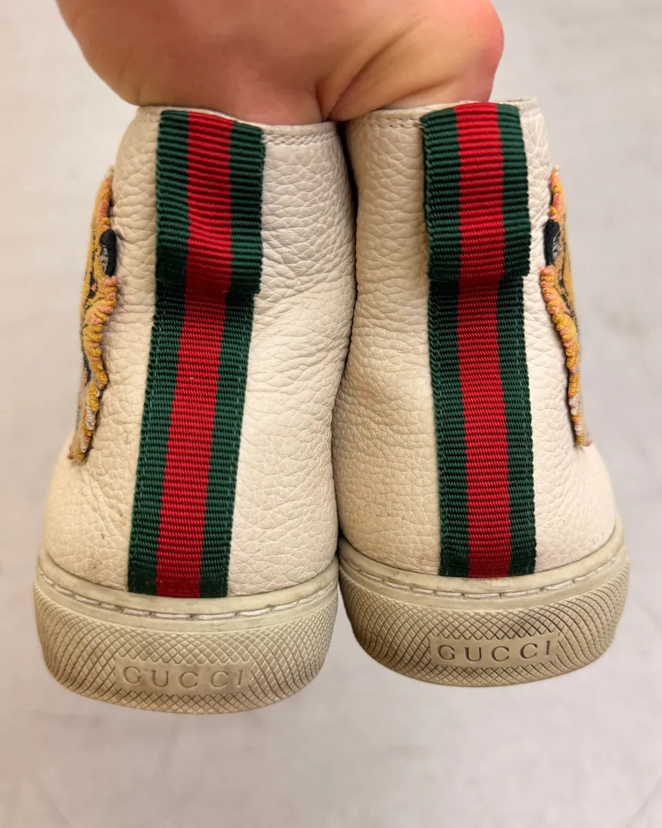 Gucci Tiger Embroidered White High Sneakers CsRiCfp 7