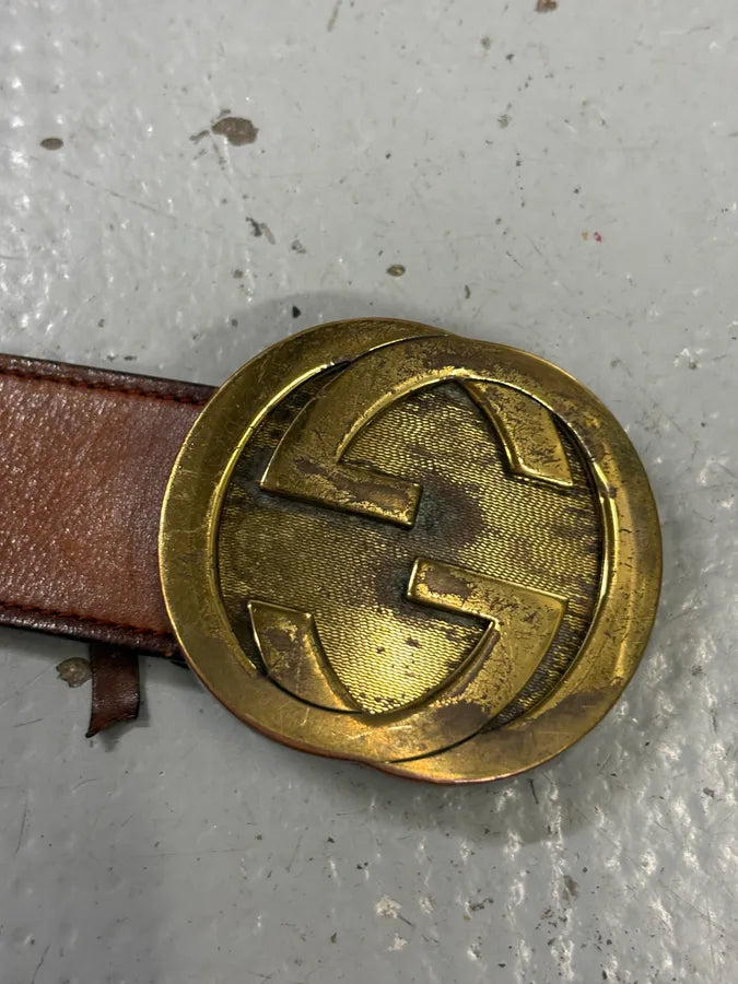 2000s Gucci Brown Leather Propaganda belt by Tom Ford  gnxwMYa 4