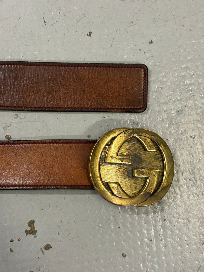 2000s Gucci Brown Leather Propaganda belt by Tom Ford  gnxwMYa 3