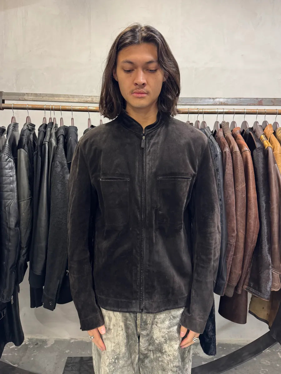 Gucci Tom Ford Brown Goat Suede Leather Jacket (L) ikGFzvf 1