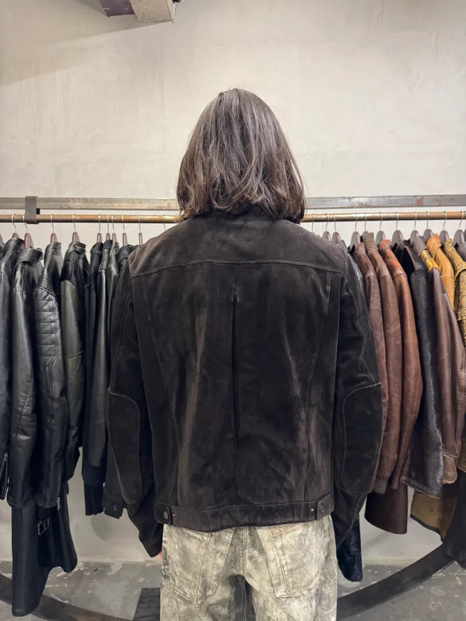 Gucci Tom Ford Brown Goat Suede Leather Jacket (L) ikGFzvf 2