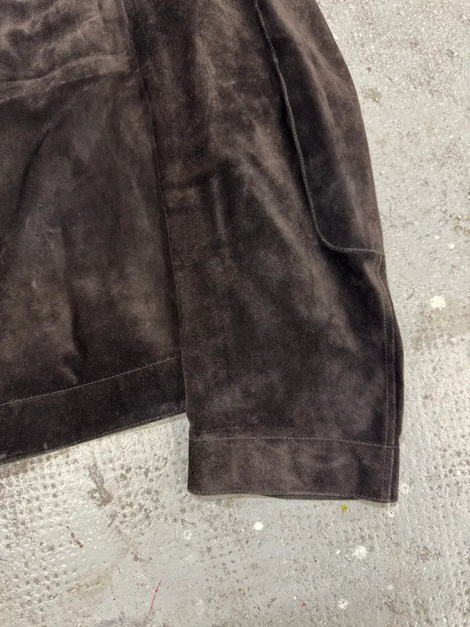 Gucci Tom Ford Brown Goat Suede Leather Jacket (L) ikGFzvf 5