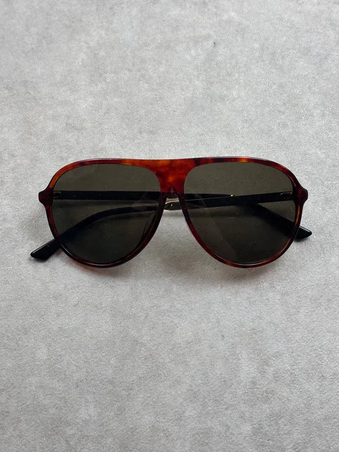 Gucci Tortoiseshell Acetate Aviator Sunglasses PCTUoaq 3