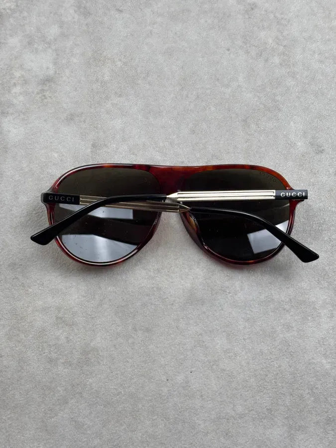Gucci Tortoiseshell Acetate Aviator Sunglasses PCTUoaq 4