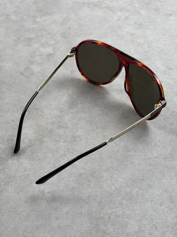 Gucci Tortoiseshell Acetate Aviator Sunglasses PCTUoaq 6