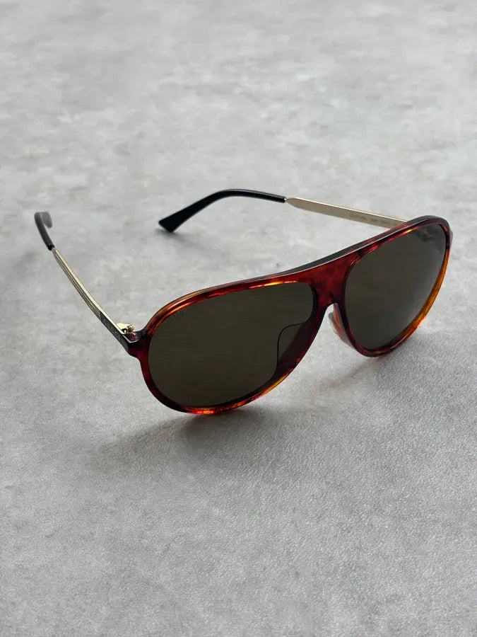 Gucci Tortoiseshell Acetate Aviator Sunglasses PCTUoaq 9