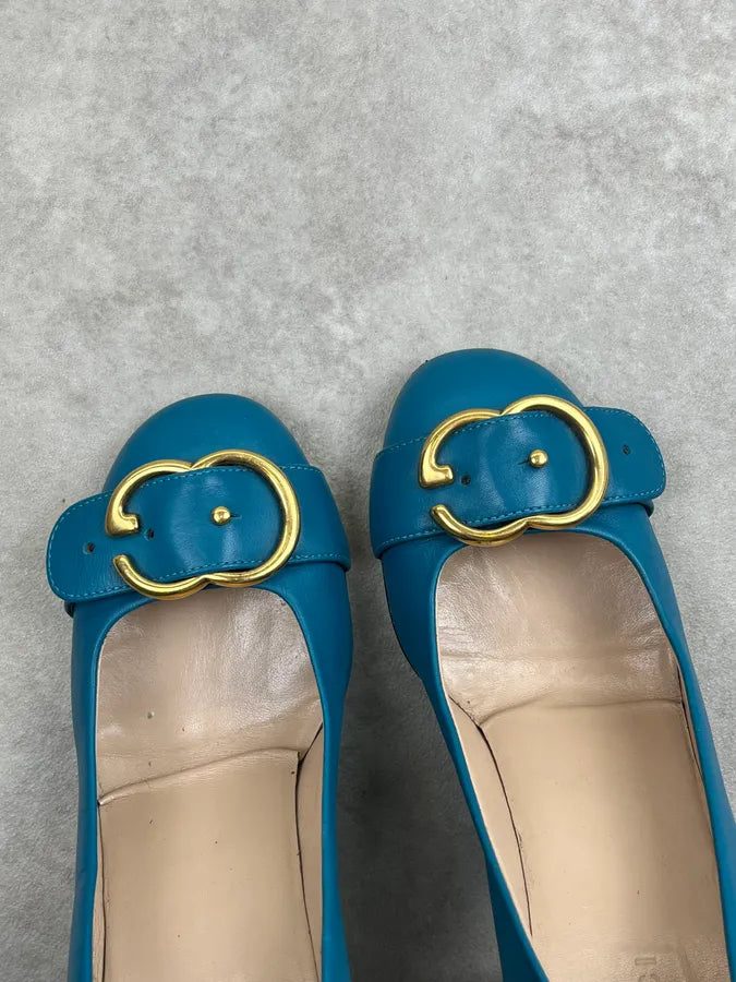 SS2016 Gucci Turquoise Malage Leather Heels by Alessandro Michele LxhlQbK 6