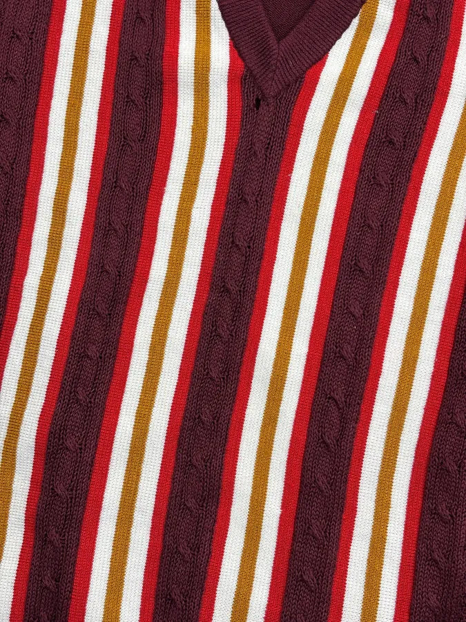 SS2020 Gucci V Neck Signature Bordeaux Sweater by Alessandro Michele ZkTldQP 6