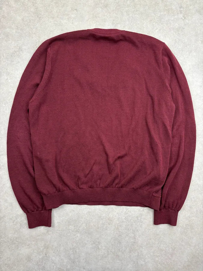 SS2020 Gucci V Neck Signature Bordeaux Sweater by Alessandro Michele ZkTldQP 4