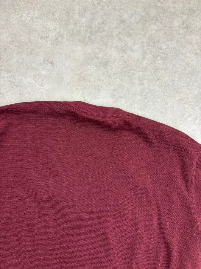 SS2020 Gucci V Neck Signature Bordeaux Sweater by Alessandro Michele ZkTldQP 5