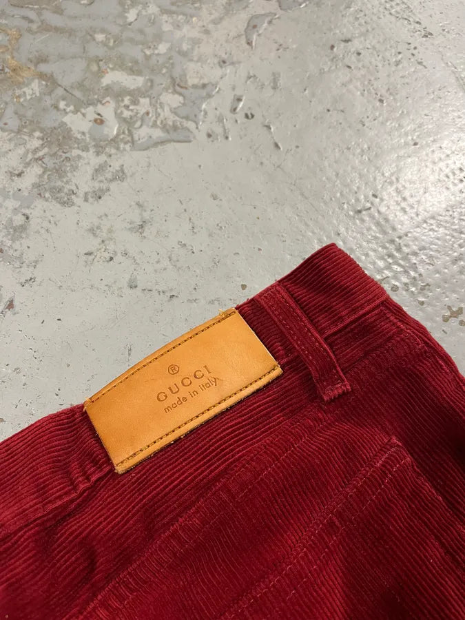Gucci Velvet Corduroy Bordeaux Pants SqJDZiN 9