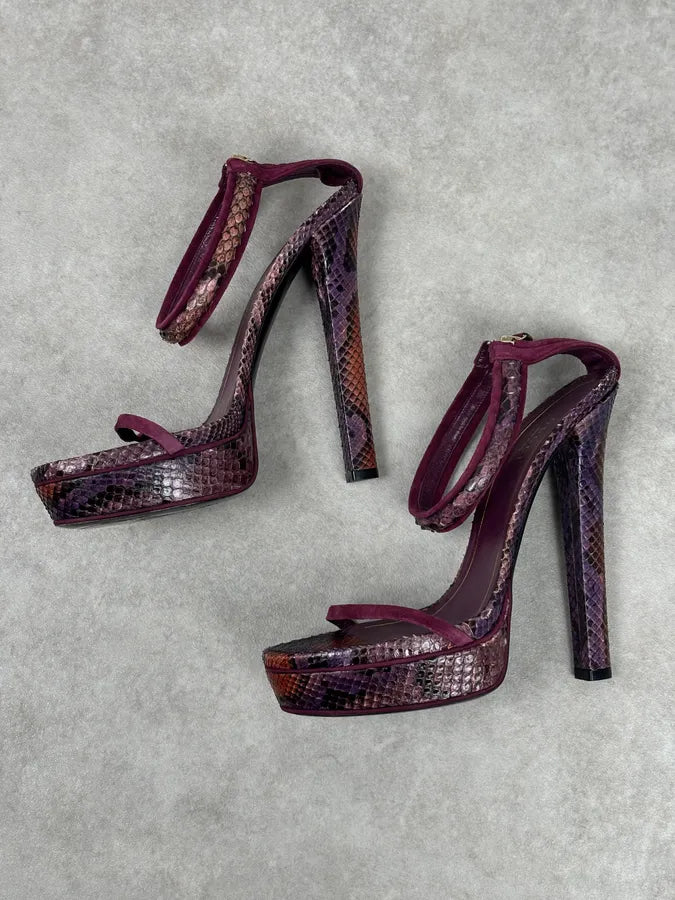 SS2011 Gucci Violet Python Leather Peep Heels by Frida Giannini OijKtRw 10