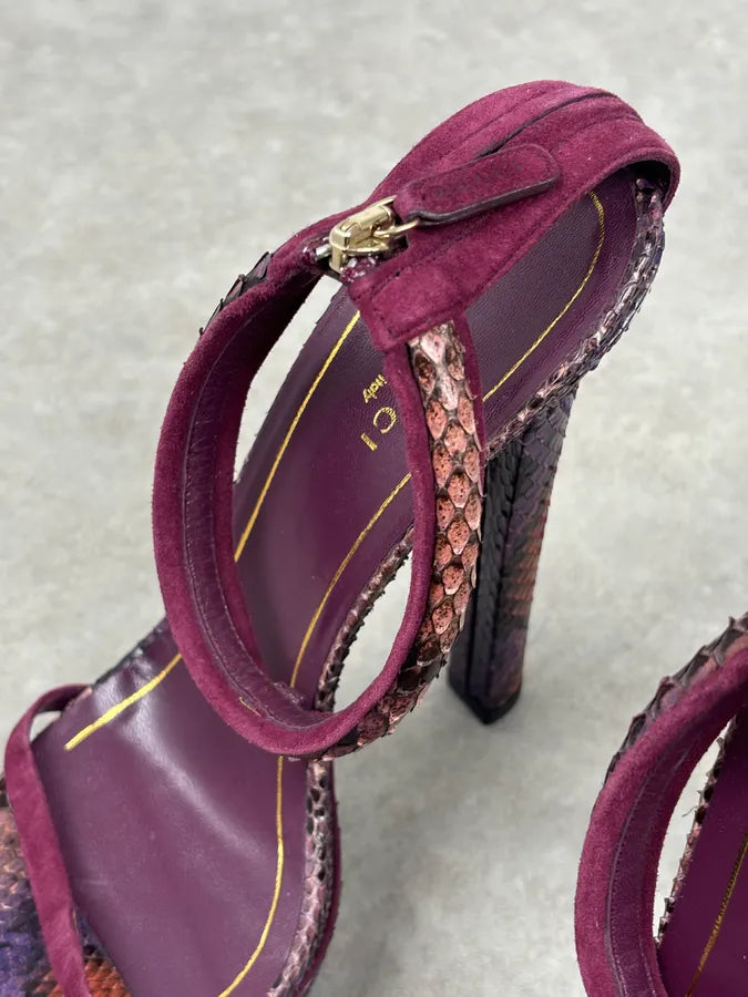 SS2011 Gucci Violet Python Leather Peep Heels by Frida Giannini OijKtRw 15