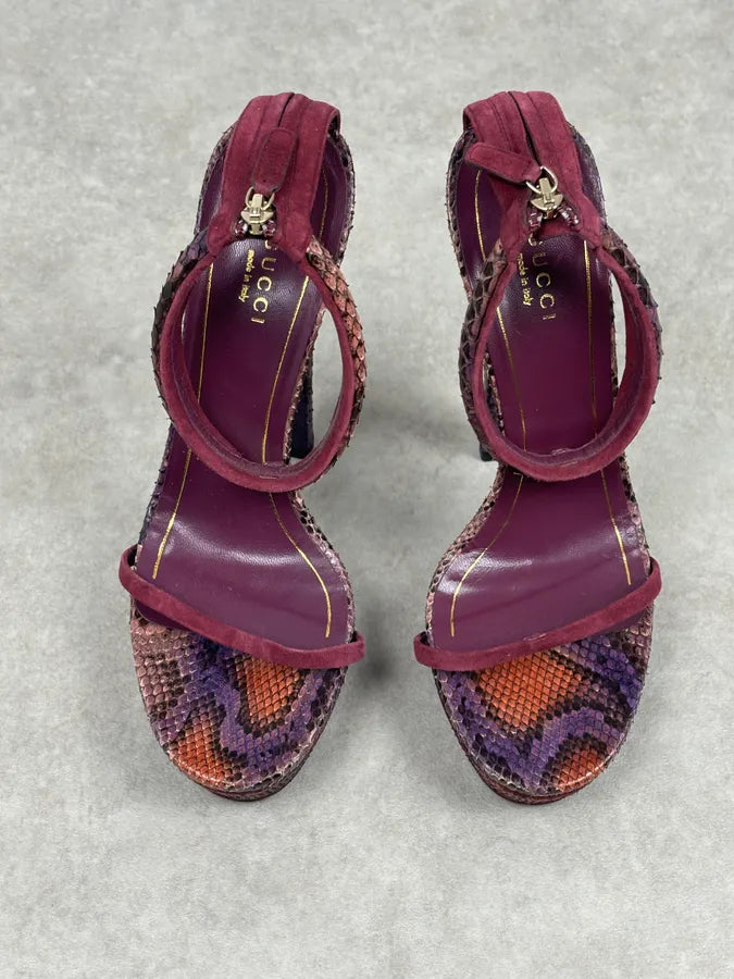 SS2011 Gucci Violet Python Leather Peep Heels by Frida Giannini OijKtRw 7