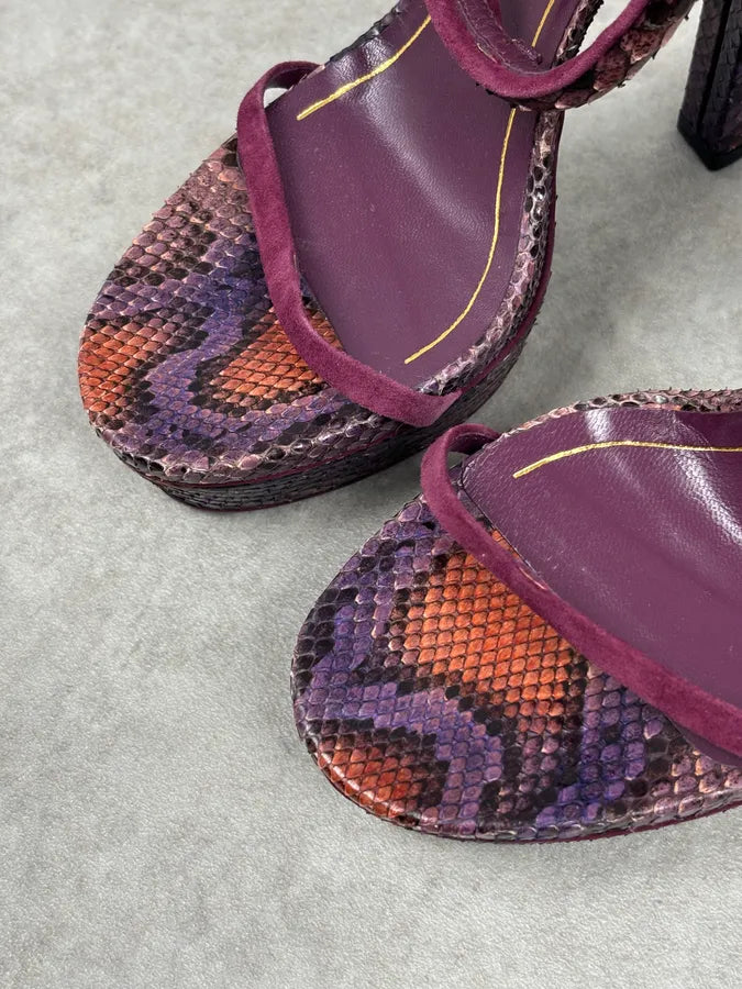 SS2011 Gucci Violet Python Leather Peep Heels by Frida Giannini OijKtRw 6