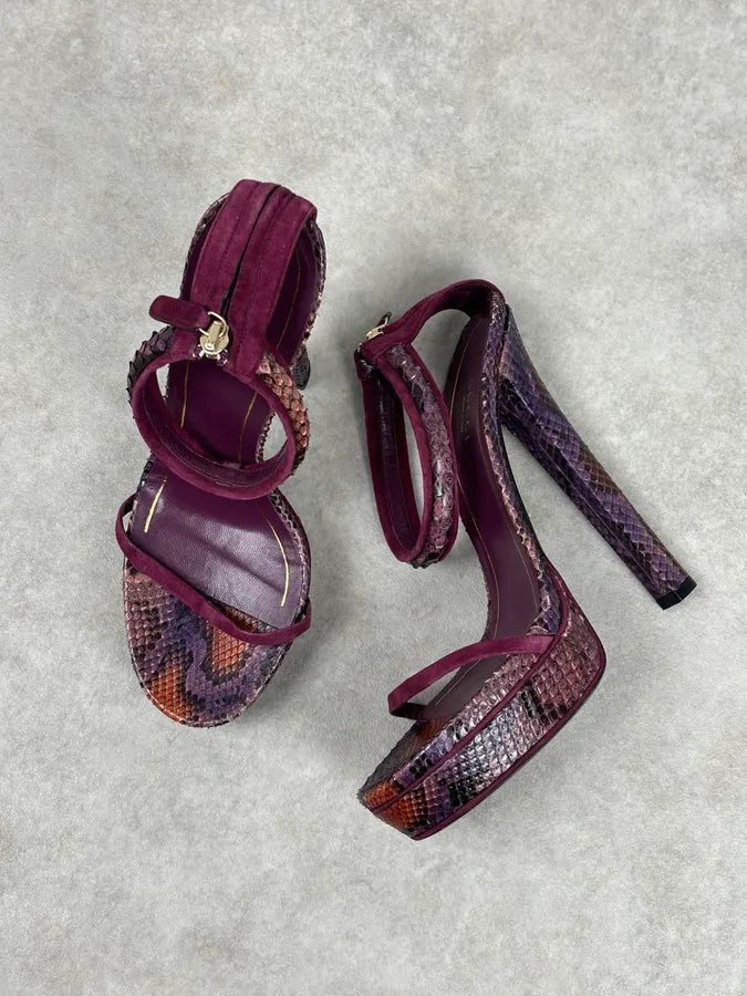 SS2011 Gucci Violet Python Leather Peep Heels by Frida Giannini OijKtRw 9
