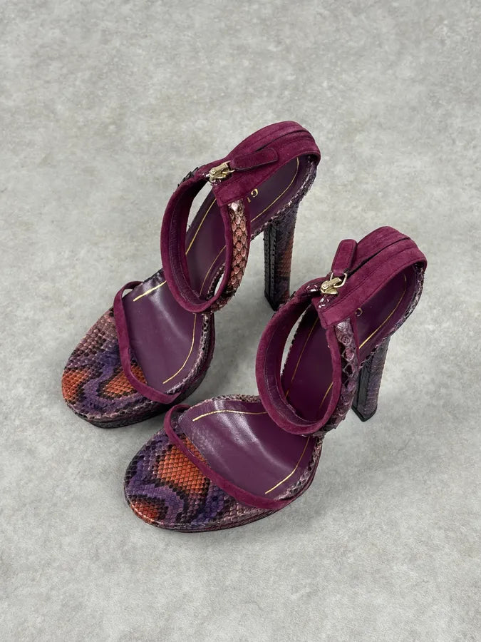 SS2011 Gucci Violet Python Leather Peep Heels by Frida Giannini OijKtRw 5