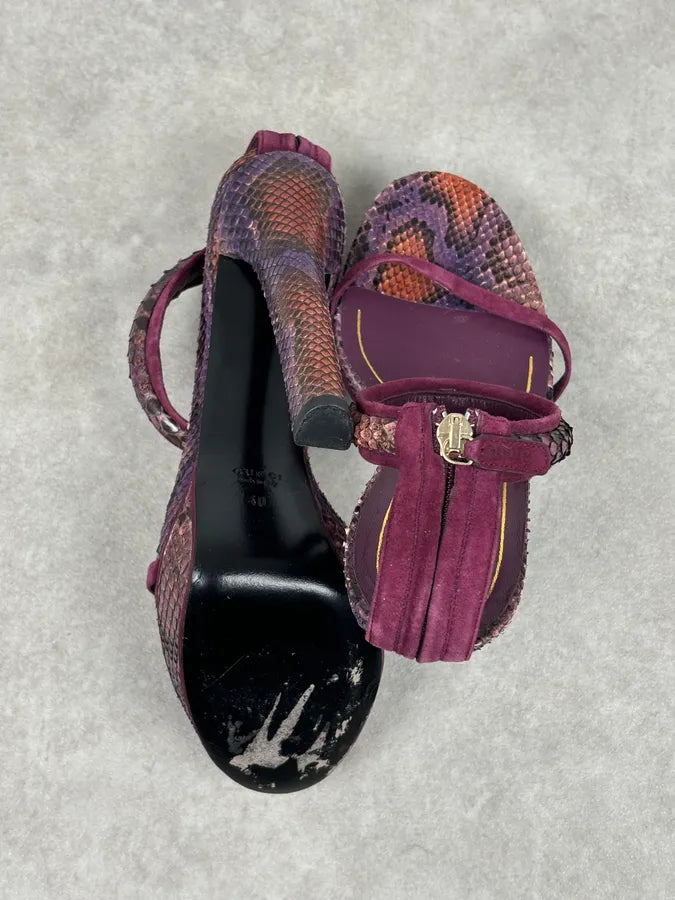 SS2011 Gucci Violet Python Leather Peep Heels by Frida Giannini OijKtRw 13