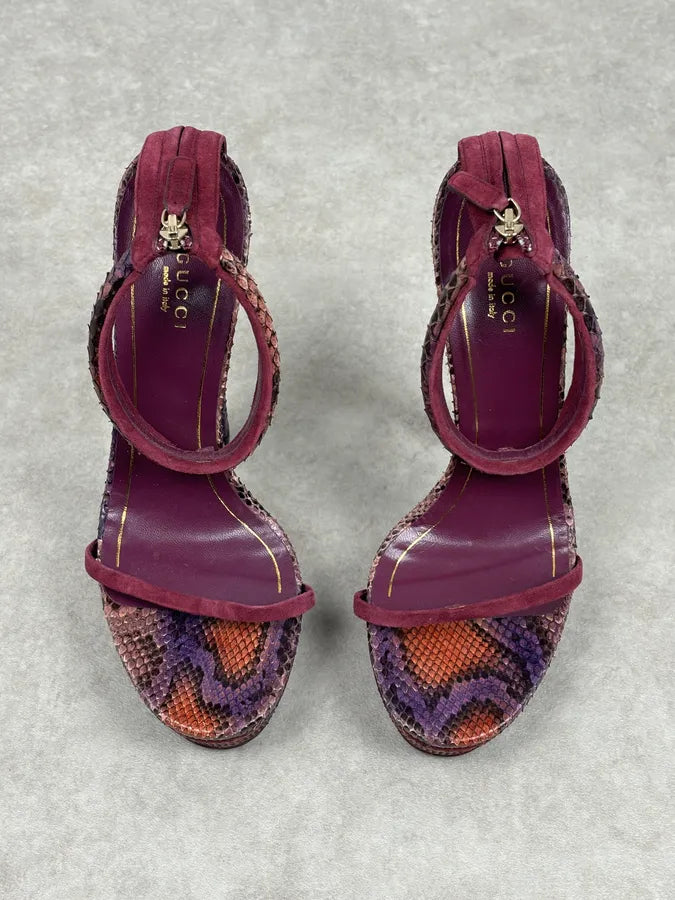 SS2011 Gucci Violet Python Leather Peep Heels by Frida Giannini OijKtRw 4