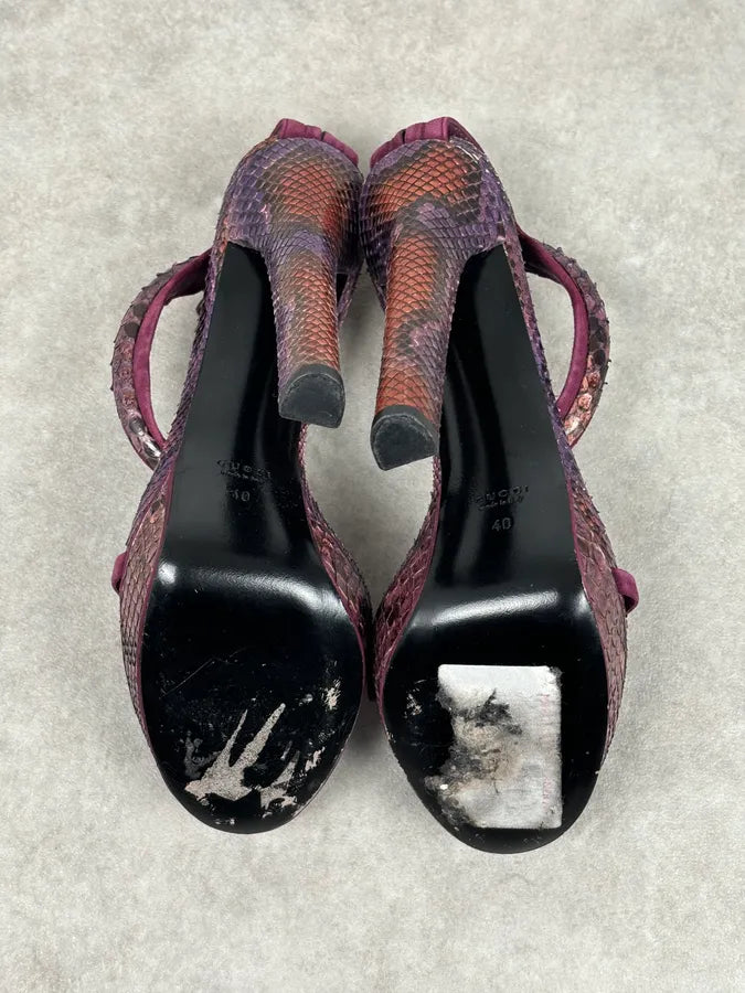 SS2011 Gucci Violet Python Leather Peep Heels by Frida Giannini OijKtRw 14